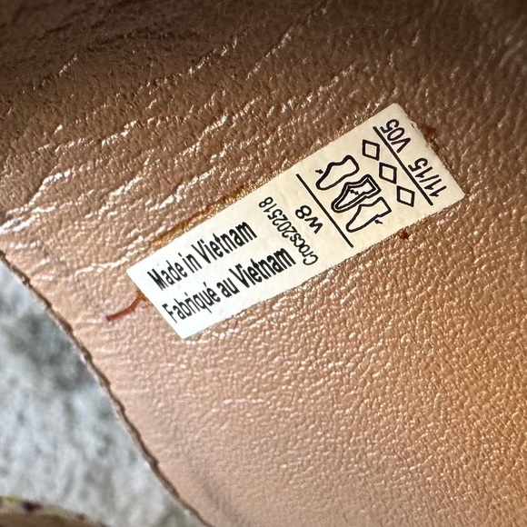 Crocs Leigh II 2 Strap Graphic Wedge Sandal brown taupe green slip on 8 - Picture 5 of 12